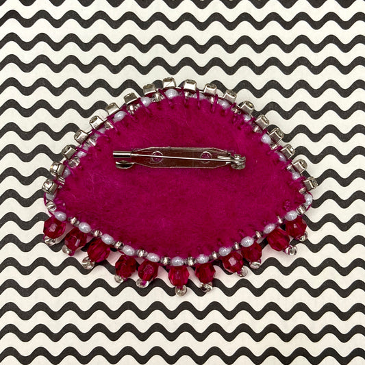 Eye Brooch - Grey & Pink