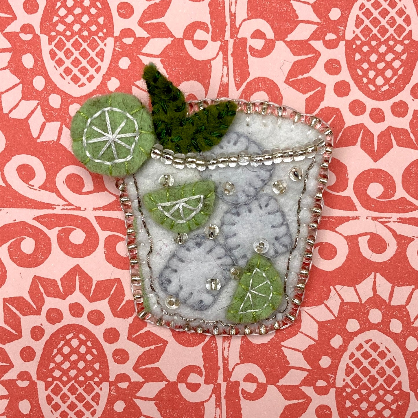 Cafe Life Brooch - Gin & Lime