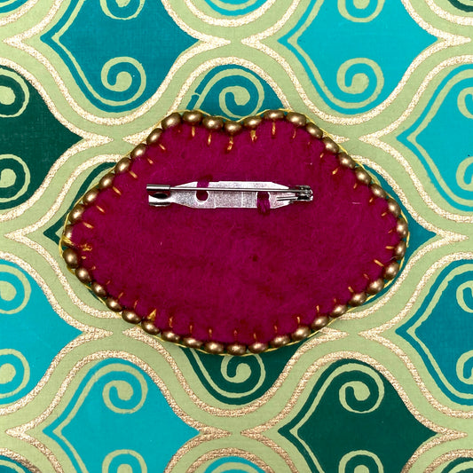 Lips Brooch - Gold & Yellow