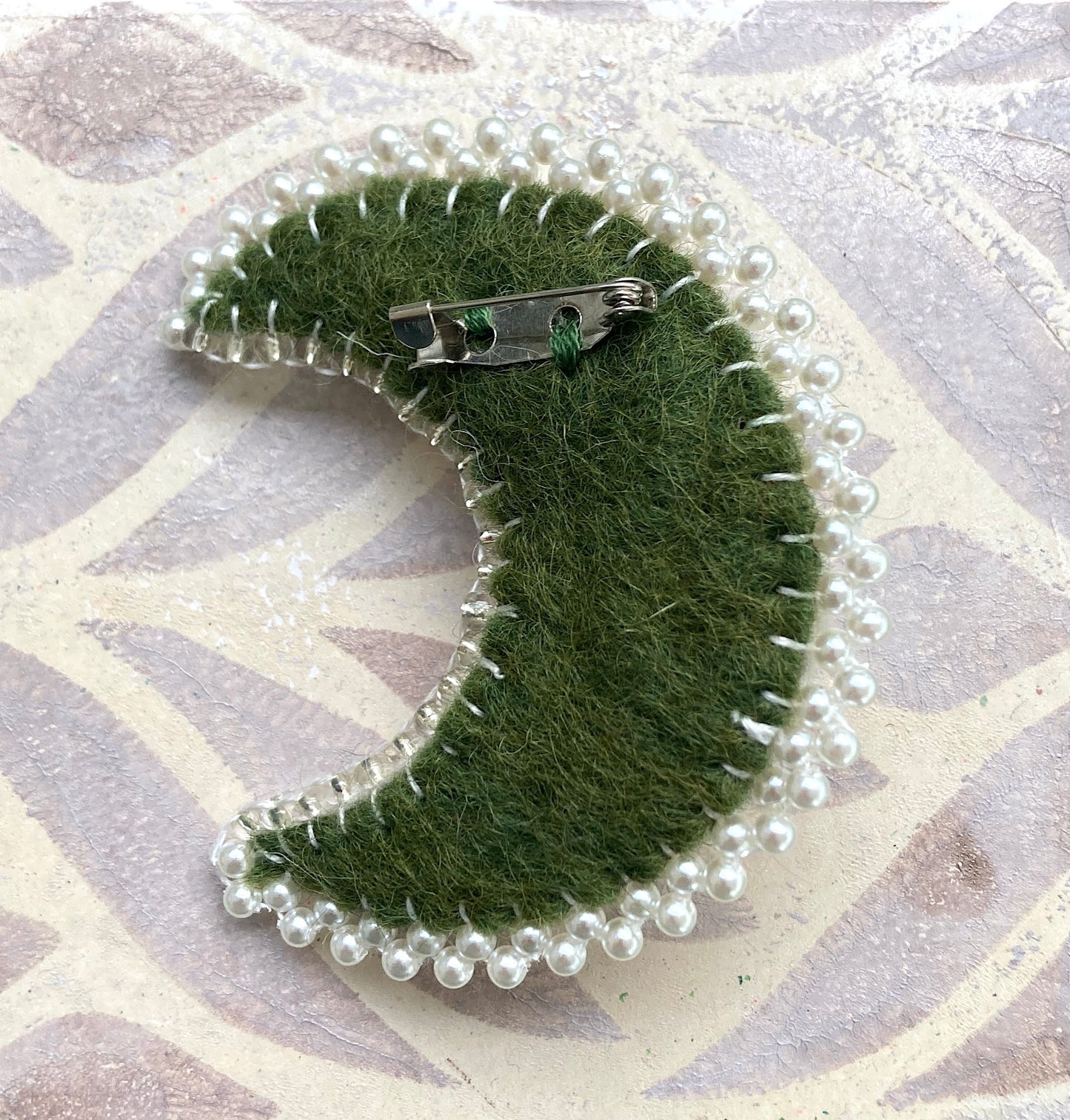 Moon Brooch - Half Ivory