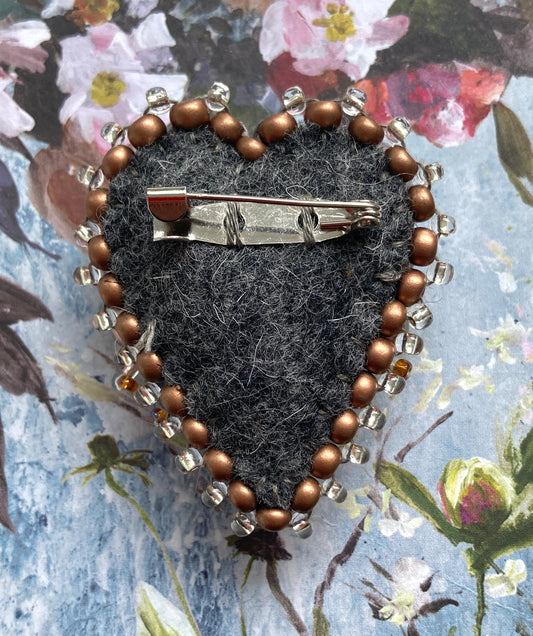 Heart Brooch - Chunky Truffle Brooch