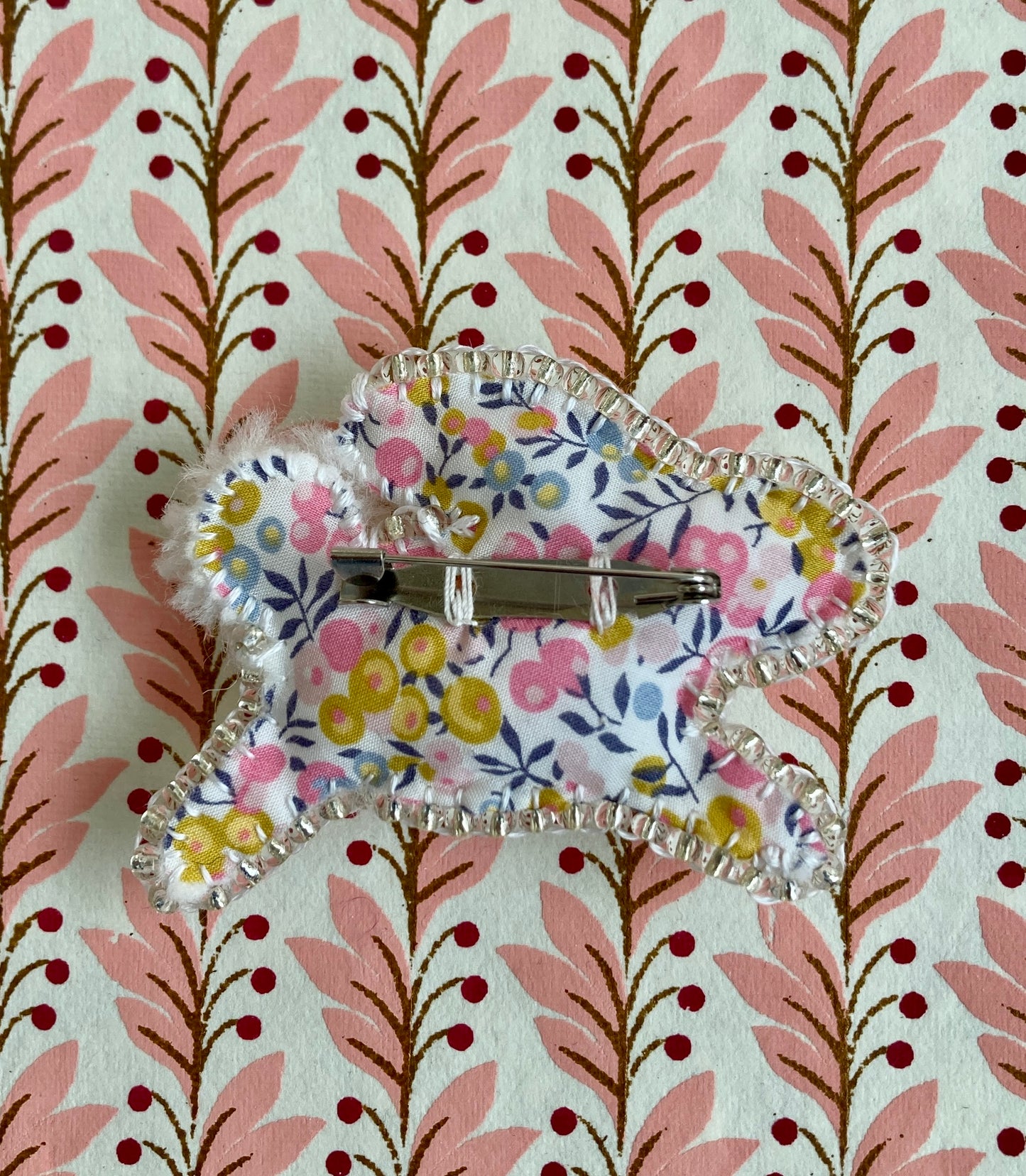 Bunny Brooch - Hopping - White