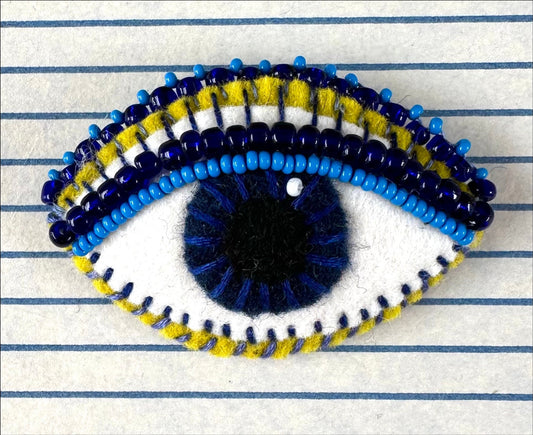 Eye Brooch - Blue & Yellow