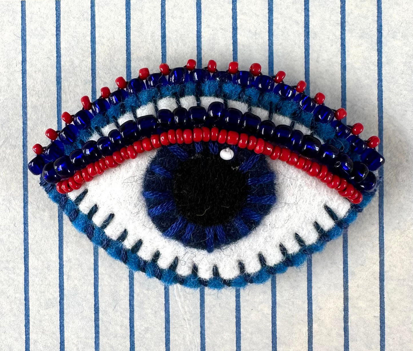 Eye Brooch - Blue & Red