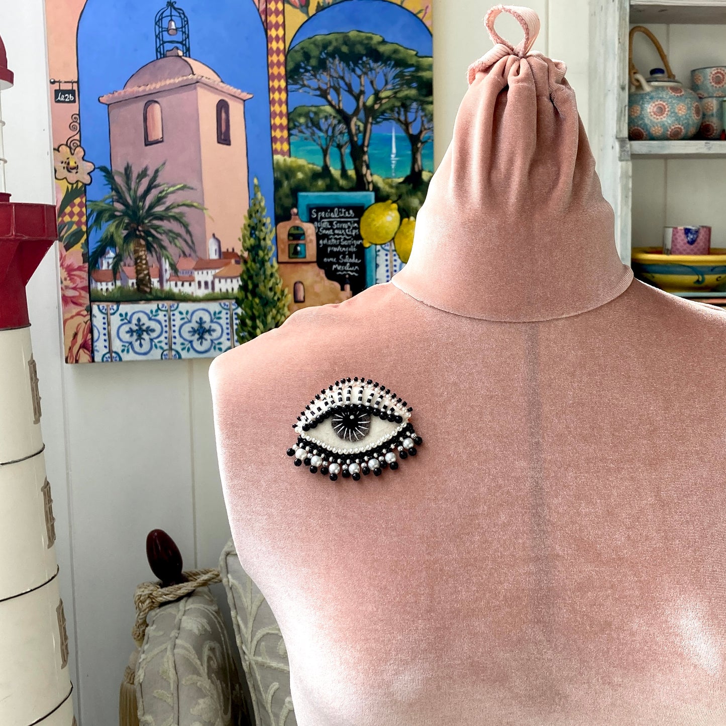 Eye Brooch -  Black & White