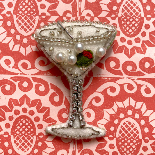 Cafe Life Brooch - Martini