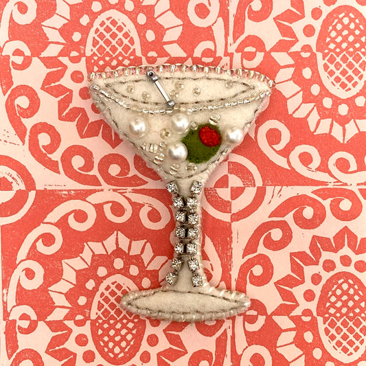 Cafe Life Brooch - Martini