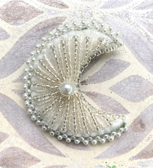 Moon Brooch - Half Ivory
