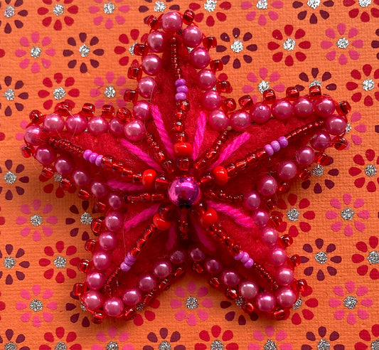 Star Brooch - Red