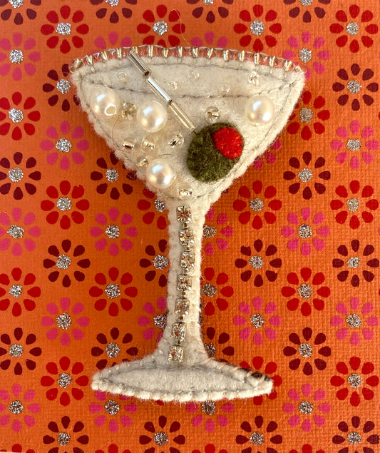 Cafe Life Brooch - Martini