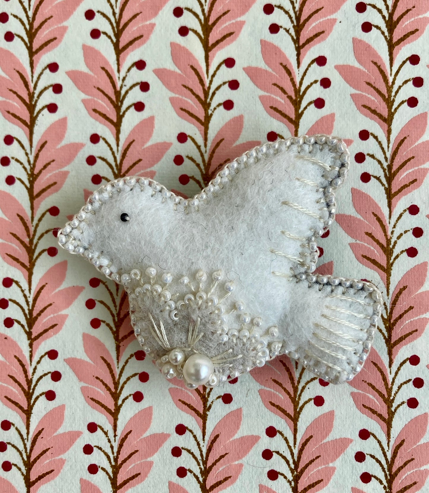 Dove Brooch - Pearly
